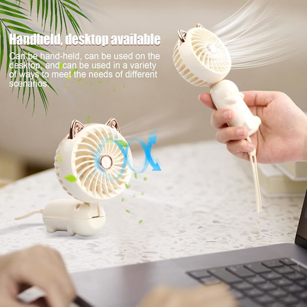 Kädessä pidettävä tuuletin, Mini USB -tuulettimet, ladattava akku kannettava tuuletin 3 nopeudella, pieni kädessä pidettävä henkilökohtainen tuuletin kokoontaitettava pöytätuuletin