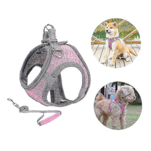 Liten Hundsele, Valpsele, Mjuk Hundsele Och Koppelsats Med En Reflexhalsband Bästa Gåvan Bästa Gåvan Pink XS