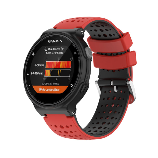 Silikoninen ranneke Garmin Forerunner 220, 230, 235, 630, 620, 735XT, Approach Punainen Red