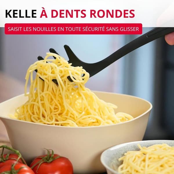 Spaghettiske - 1 stk. - Sort PA-plastik - Måling og madlavning - Hverdags køkken - 30,5 cm