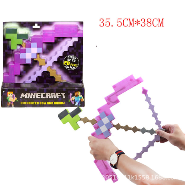 Mattel Minecraft-leksaker, Ultimate pilbåge med ljus och ljud, rollspelstillbehör i barnstorlek Purple bow and arrow