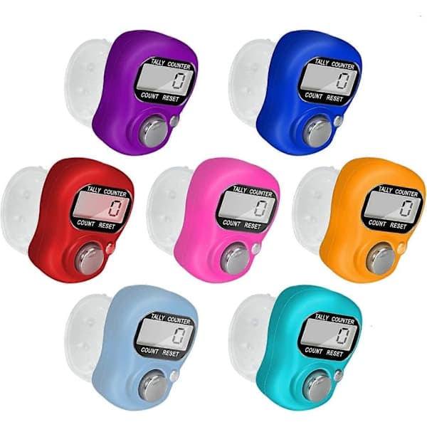 Elektronisk Fingerräknare, 7-pack Återställningsbar 5-siffrig LCD Elektronisk Digital Display Finger Handräknare