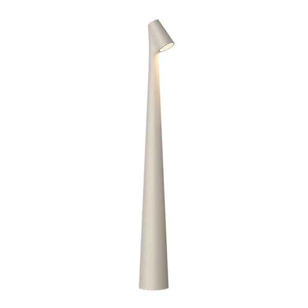 Elegant Slank Konisk Fod Bordlampe Bærbar Dæmpbar Led Skulptur Lys Dec White
