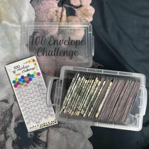 100 kuvert Utmaningsbox Set Sparutmaningar Budgetbox