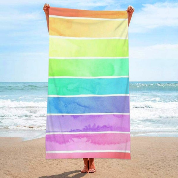 Regnbågsmönstrad Strandhandduk För Kvinnor Tonåringar 31 X 63, Lätt Mjuk Mikrofiberfilt, Snabbtorkande Sand Picknick Badhandduk Presenter