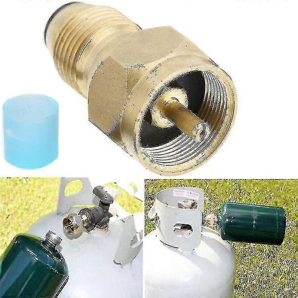 Påfyllningsadapter för propantank Gasflaskfyllare Koppling Mässingstillbehör (1 st guld)