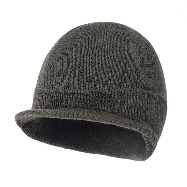 Solid Beanie / Beanie med Visir - Flere Farger Dark gray