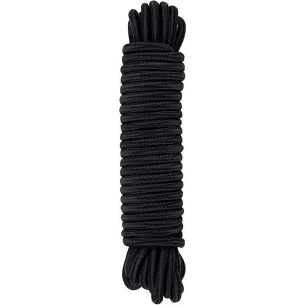 Sort elastisk spænder, 8 mm x 10 m, polypropylensnor til fastgørelse
