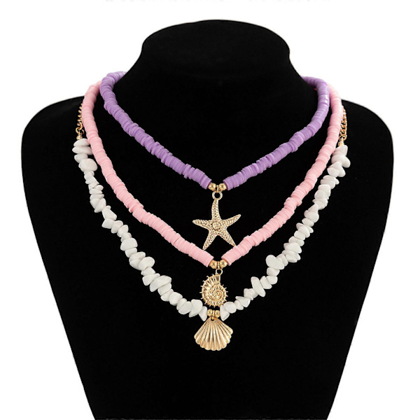 3 Stykker Halskæder med Havtema Trendy Kravebenskæde Choker med Letvægtsdesign Til Sommerfester 04 necklace gold