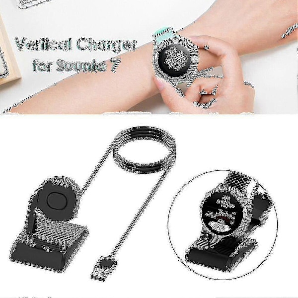 USB-laddningskabel Kompatibel med Suunto 7 Smartwatch Laddningsställ Adapter Dockningsstation