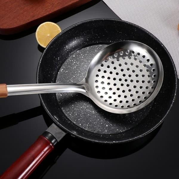 Tykk øse i rustfritt stål med langt håndtak for trygg matlaging og baking, 35,5 cm (14 tommer)