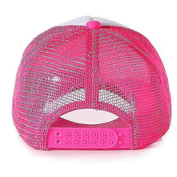 Barn Gutter Jenter Uformelle Trucker Baseball Caps Peak Snapback Solhatt Hodeplagg Rose Red   White