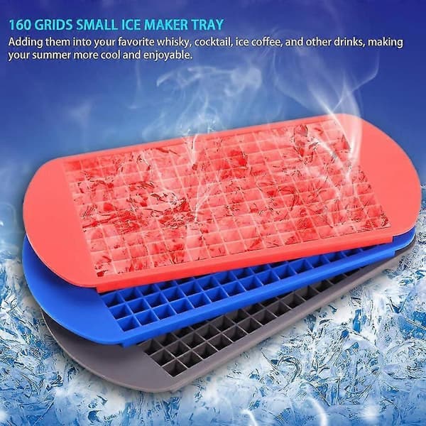 Silikon Mini Isbitbrett, 160 Små Isbitformer Black-Blue-Red