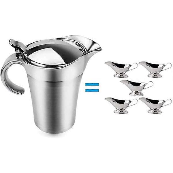 500 ml såsskål, såsvärmare, dubbelväggig rostfri pi -Sy