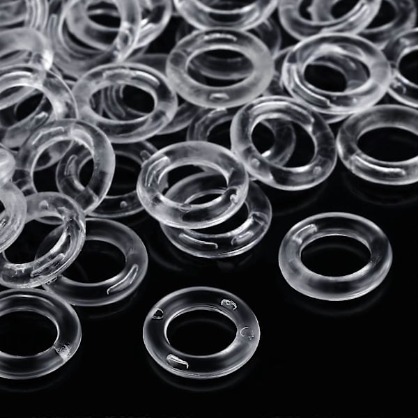 100 sett med 13 mm transparente romerske sirkelgardinringer, gardinringer, gardintilbehør