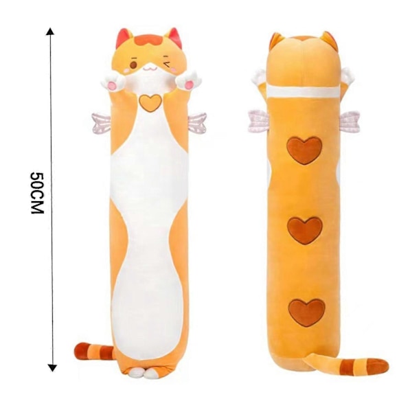 Mewaii Lång Katt Plyschleksak Kawaii Kroppskudde Mjuk Bekväm Hudvänlig Plyschdocka För Vuxna Barn Pojkar Och Flickor Wheat-colored 50cm