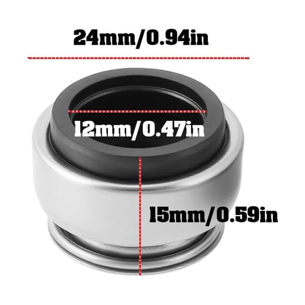 Mekanisk tætning til vandpumpe, akseldiameter 12 mm, 24 x 15 x 12 mm