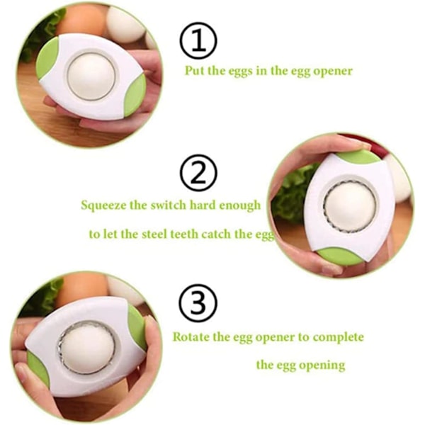 Grønn Eggeskallåpner, Eggknekkerseparator for Rå, Kreativ Eggeskalltoppkutter, Eggkutter for Hardkokte Egg
