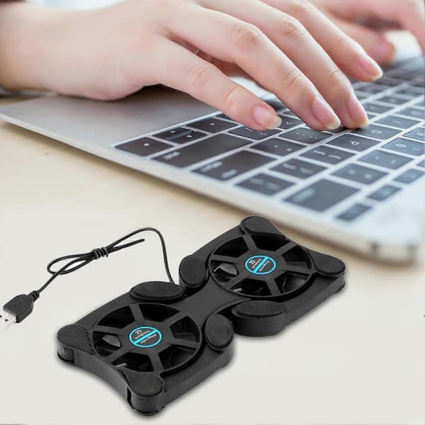 Bläckfiskformad Bärbar Vikbar Notebook Laptop Dubbel USB Fläktkylare Kylbas