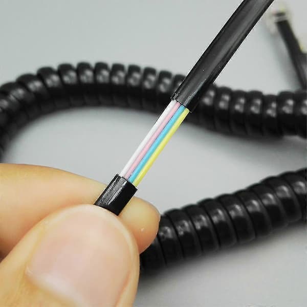 Rj9 Telefonhåndsætledning til telefon/håndsæt Sort/Rød/Hvid Krøllet 1,85m Black