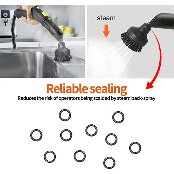 Pakke med 10 gummi O-ringe til Karcher SC2 SC3 SC4 SC5 CT10 damprenser (sort)
