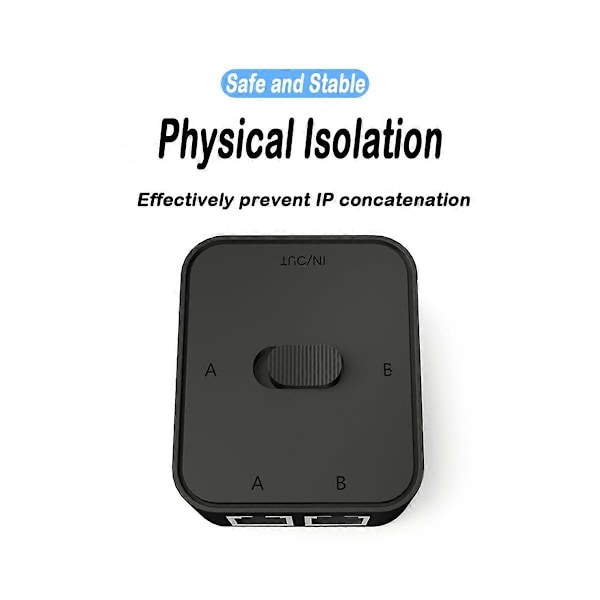 2 Port Gigabit Nätverk Switch RJ45 Switch Nätverk Splitter Kabel Förlängare 2 Vägs Extern Nätverk Sw