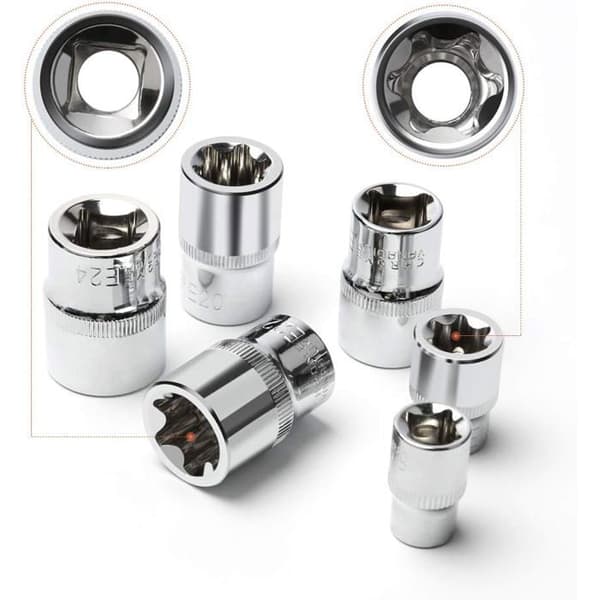 Stjernepipe-sett, 14 utvendige Torx-piper, Torx-pipesett i Cr-V-stål, 3 spesifikasjoner