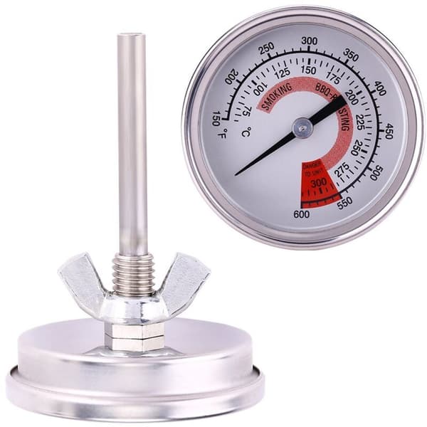 Kødtermometer, Ovntermometer i rustfrit stål til grillrygertermometer 75℃ til 300℃ og 150℉ til 600℉ (Type B 300°C)