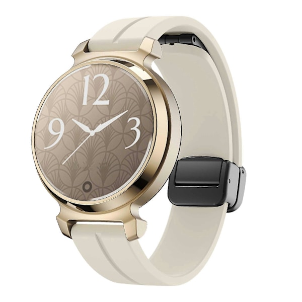 Silikonrem til Garmin Lily 2 med Magnetisk Spænde Starlight Black Buckle