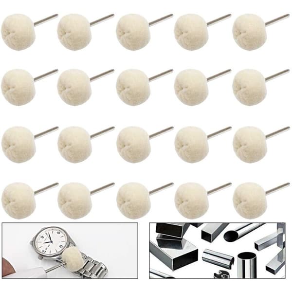 Pakke med 20 roterende poleringsputer i bomull for 3 mm dor