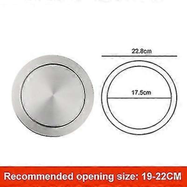 Rustfritt Stål Flapp Flush Innfelt Innebygd Balanse Sving Flapp Lokk Deksel Søppelbøtte Søppelkasse Kjøkken Benkeplate Søppelkasser & Avfallsbeholdere Round-Silver 23CM