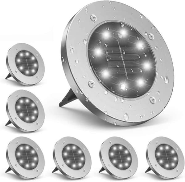 Solcellelamper til udendørs brug i haven - 6 stk. solcellehavelamper drevet med LED-lys, vandtætte solcelleornamentlamper til haven