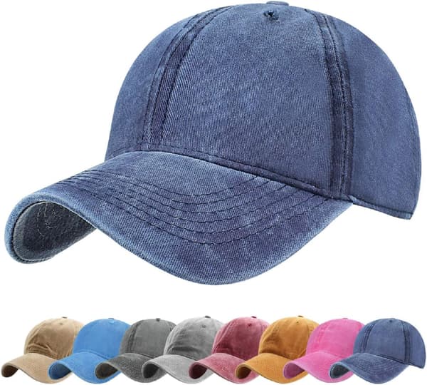 Unisex Vintage Baseball Cap Justerbar Baseball Cap Udendørs Sports Solid Hatte Navy