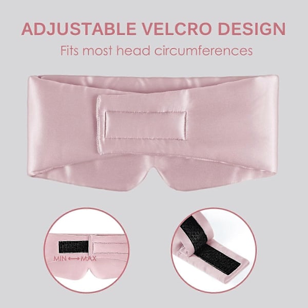 Sovmask Ögonmask med Justerbart Huvudband för Män och Kvinnor, Stor Sovmask och Ögonbindel för Nattsömn, Resor och Tupplurar Pink