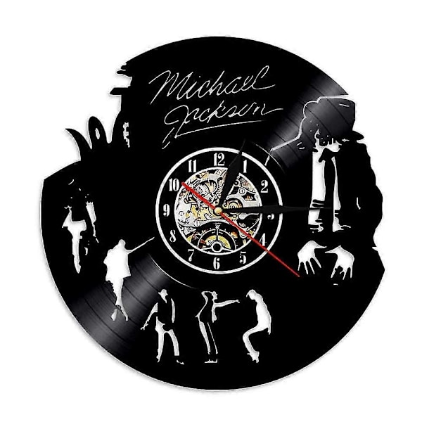 Berömd sångare Michael Jackson Skivspelare Väggklocka Musik Skiva Konst Vinylklocka Retro Nostalgisk Väggklocka