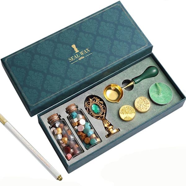 Gaveæske med lakseglstempel - udsalg Lakseglstempelsæt Wax Seal Stamp Set