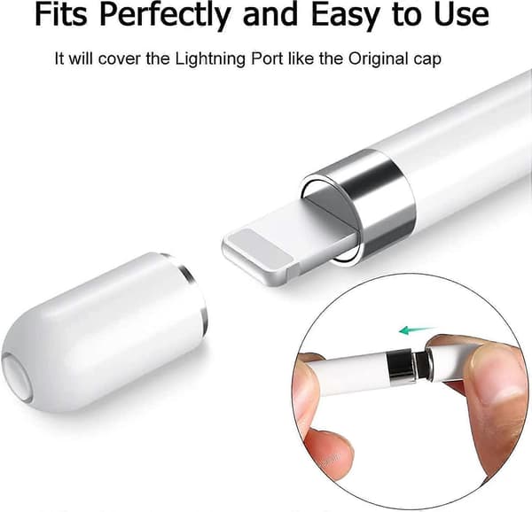 Magnetiske erstatningshetter for Apple Pencil 1. generasjon iPencil, magnetiske erstatningshetter for Aapple Pencil-hetter (2 stk., hvit)