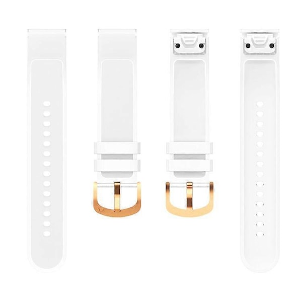 Kompatibel med Garmin Fenix 7S QuickFit 20mm Transparent Design Klockarmband Justerbart Silikonband White