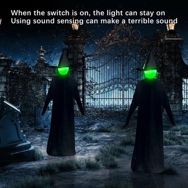 2025 Julepynt Halloween Stemmestyring Induksjon Lysende 3 Personer Holder Hender Heks