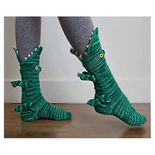 Julstickade Krokodilsockor Djursockor Unisex Nyhet Vinter Varm Gåva minnow