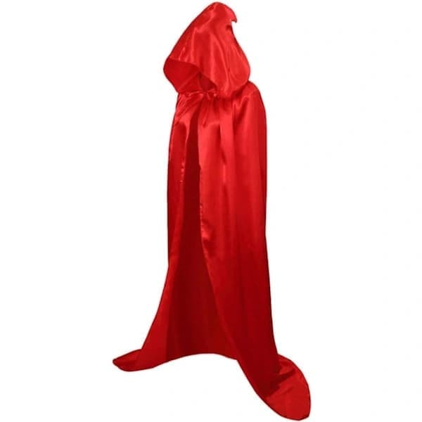 Unisex voksen hættekappe i fuld længde Halloween julekostumefestkappe Størrelse 110 cm til 170 cm Rød 110 cm/43\"