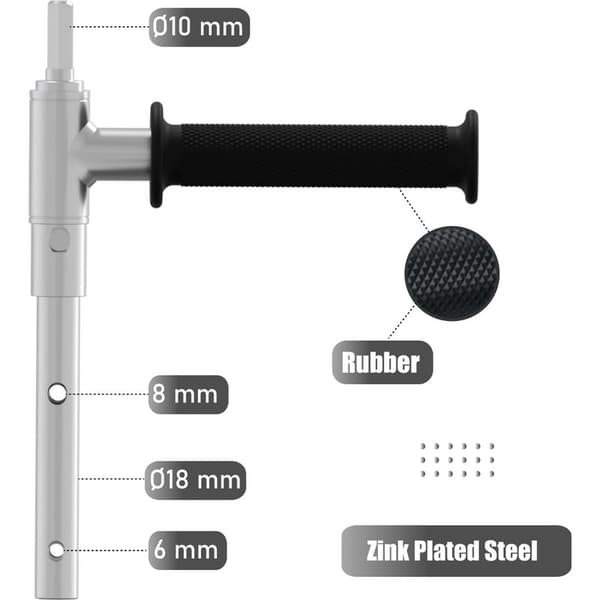 Jääkairan adapteri 18 mm teräskahvalla Mora-kairoille ja muille