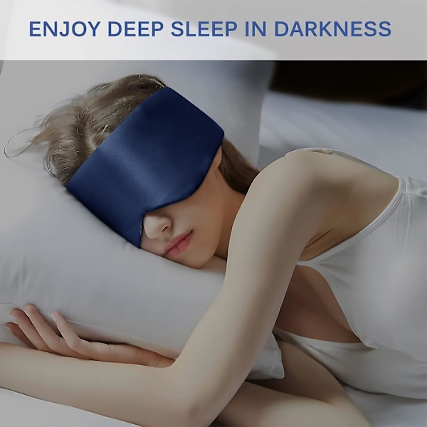 Sovmask Ögonmask med Justerbart Huvudband för Män och Kvinnor, Stor Sovmask och Ögonbindel för Nattsömn, Resor och Tupplurar Navy blue