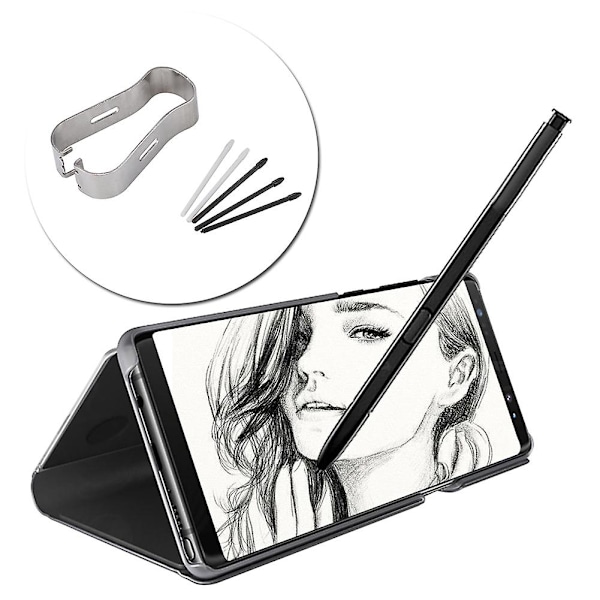 Stylus S Pen Spisser Penne Refill Verktøysett for Samsung Galaxy Note 8/9 Tab S3/4 Black