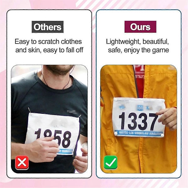 10 par løpenummerlapper magneter, magnetiske løpsnummerlapper klips maratonnummerlapper klips løpenummerlapper spenner nummerlapper feste