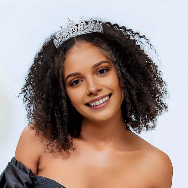 Retro Faux Krystall Krone Bryllup Brude Tiara Dronning Krone Buede Ender Prinsesse Krone Tiara Ballhode Black