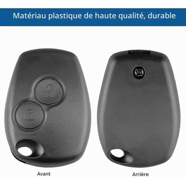 2-knaps nøglehus - Pakke med 2 - Plastik - Bladløs - Renault Dacia - 8,2x2,7 mm