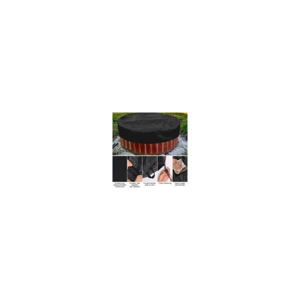 Runt överdrag för nedgrävd uteplats eldstad, 145 cm diameter. 420D Oxford-tyg
