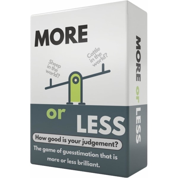 More or Less -korttipeli - Kuinka hyvä on arviointikykysi? 2+ pelaajaa | Aikuisten ja lasten |