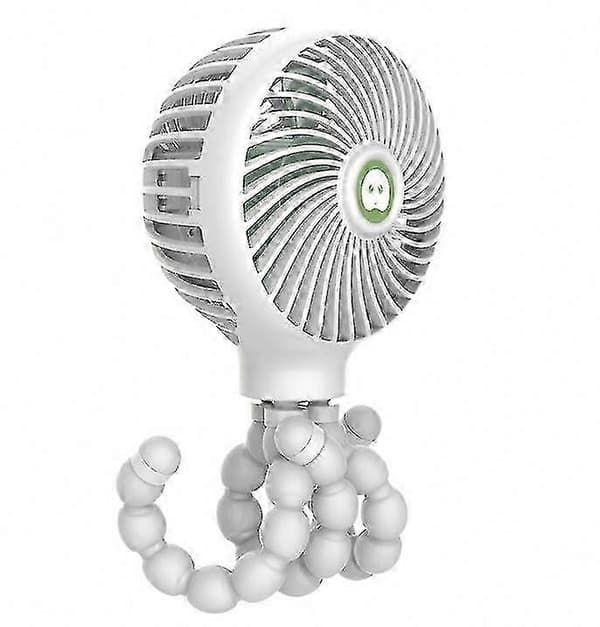 Bærbar Mini Klapvognsventilator Genopladelig Kølende Blæksprutte Design Håndholdt Ventilator white